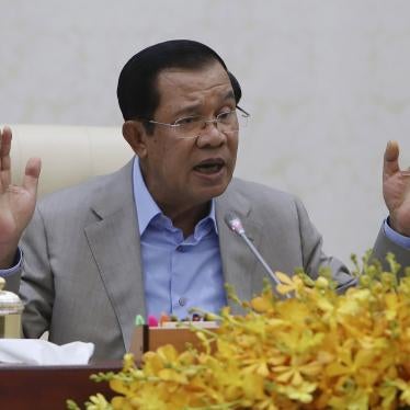 Cambodia's Prime Minister Hun Sen gives a speech in Phnom Penh, Cambodia on Thursday, January 30, 2020.