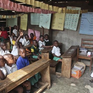 Pupils sit in a classroom at the Kibuye Junior Primary School in the Katwe slum of Kampala, Uganda, October 14, 2016.