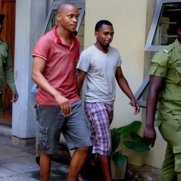 Tito Magoti and Theodory Giyani attend a court hearing in Dar es Salaam on December 24, 2019.