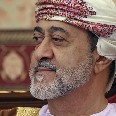 Haitham bin Tariq, who became Sultan in January, at al-Alam palace in the capital Muscat on February 21.