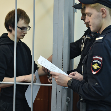 Mathematics and mechanics graduate student at Moscow State University Azat Miftakhov before the court session in Golovinsky district court. September 05, 2019. 