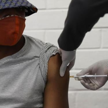 A person in Soweto, South Africa receives an injection as they participate in a clinical trial for a Covid-19 vaccine in June 2020. 