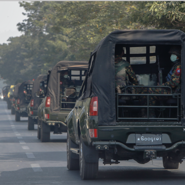 A convoy of army vehicles patrol the streets in Mandalay, Myanmar, Wednesday, Feb. 3, 2021. In the early hours of Monday, Feb. 1, 2021, the Myanmar army took over the civilian government of Aung San Suu Kyi in a coup.