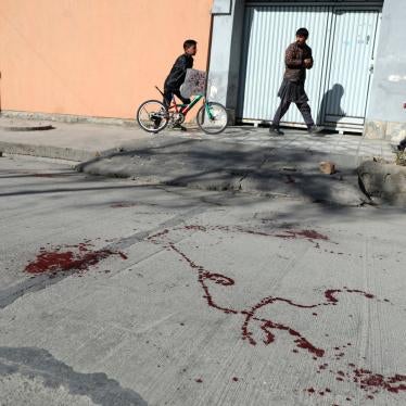 Kabul street where gunmen fatally shot two women judges who worked for Afghanistan's high court, and wounded their driver, January 17, 2021. 
