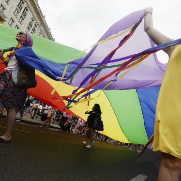 People take part in a gay pride parade in Warsaw, Poland, Saturday, June 8, 2019.