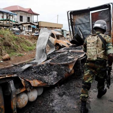 A Cameroonian elite Rapid Intervention Battalion (BIR) member patrols in the city of Buea in the anglophone South-West region, Cameroon, on October 4, 2018.