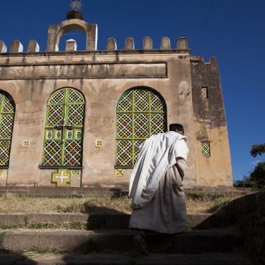 Priest on his way to church in Axum, Tigray region, Ethiopia on January 25, 2011. 