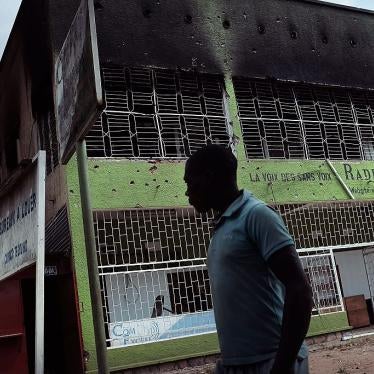 The charred remains of Radio Publique Africaine in Bujumbura, Burundi, which was attacked and vandalized in May 2015 following an attempted coup. 