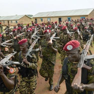 South Sudan People's Defence Forces conducting drill military