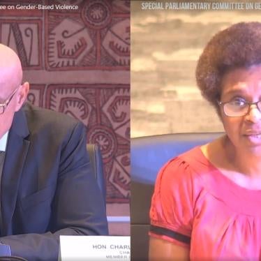 Screenshot from the testimony of Dr. Fiona Hukula at the Special Parliamentary Inquiry into Gender-Based Violence in Port Moresby on May 24, 2021.  