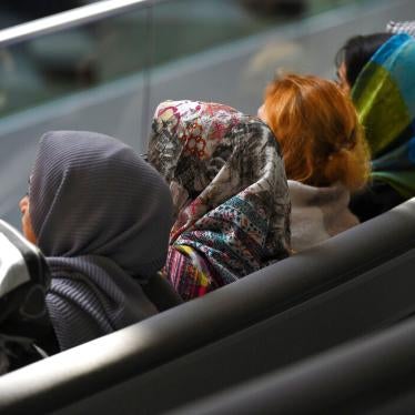 Young women with headscarves sit in the Bundestag in Berlin, Germany on January 31, 2020. 