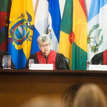 Judges at the Inter-American Court of Human Rights hear the case Paola Guzmán Albarracín’s mother brought against Ecuador in San José, Costa Rica on January 28, 2020.