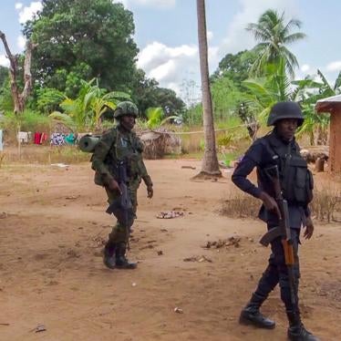 Rwandan soldiers patrol the village of Mute, in Cabo Delgado province, Mozambique, on August 9, 2021.