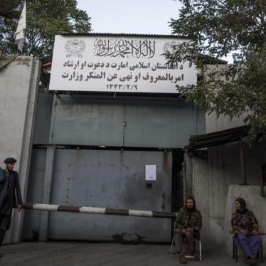 Taliban guards at the entrance of the Ministry of Vice and Virtue, which oversees the implementation of religious regulations, Kabul, Afghanistan on September 21, 2021. 