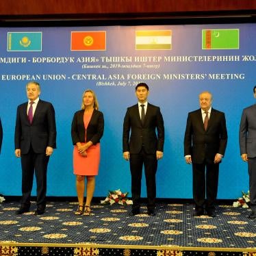 EU High Representative for Foreign Affairs and Security Policy and Ministers of Foreign Affairs of the five Central Asian countries at the 15th EU-Central Asia Ministerial Meeting in Bishkek, Kyrgyzstan on July 07, 2019.