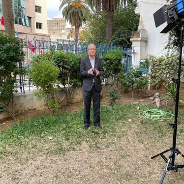 Al Jazeera correspondent Lotfi Hajji reporting from Tunis after Tunisian authorities evicted the pan-Arab television network from its offices, November 5, 2021. 