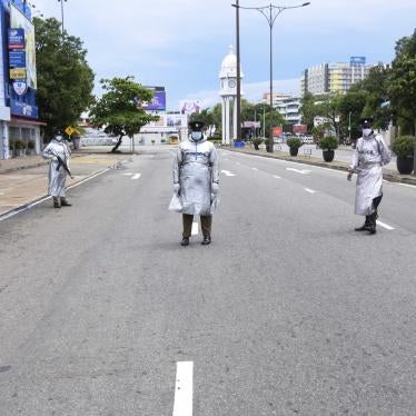 Sri Lankan police enforce all-island travel restrictions amid Covid 19 pandemic in Sri Lanka, May 14, 2021.