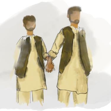 Drawing of two men holding hands