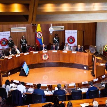 A public hearing at the Colombian Constitutional Court in Bogota on March 7, 2019.  © Juan David Moreno Gallego/Anadolu Agency/Getty Images