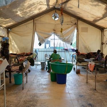 People are seen at a hospital run by Medicines Sans Frontieres (Doctors Without Borders) in Old Fangak in Jonglei state, South Sudan, December 28, 2021.