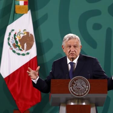At his daily morning news conference on May 7, 2021, Mexican President Andrés Manuel López Obrador baselessly accuses civil society groups of being part of a plot to overthrow his government and calls on the United States to stop supporting them.