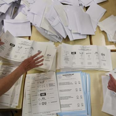 Ballots are being counted after polling stations closed for the general election in Budapest, Hungary, Sunday, April 3, 2022.