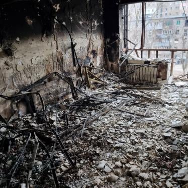 Apartment number 64 at Kuprina Street, 68, Mariupol, is destroyed as a result of fighting, March 30, 2022.