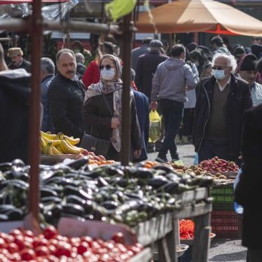 People shopping in the Basir Thursday Bazaar (Market) in the city of Astaneh-ye Ashrafiyeh in Gilan province on March 24, 2022.
