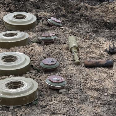 TM-62 anti-vehicle mines found during a mine clearance mission near Bervytsia, a village previously occupied by Russian forces, Kyiv region, Ukraine, April 21, 2022. 