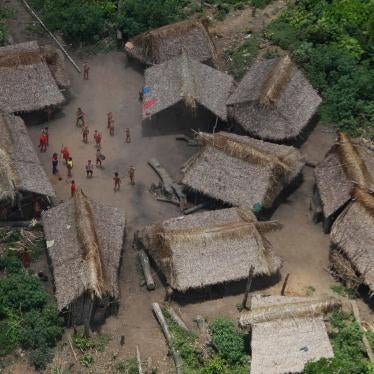 An aerial view of a Yanomami village in Venezuela's Amazon region