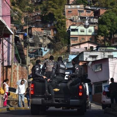 Members of Venezuela's Special Action Forces (FAES) carry out a security operation in Caracas, on April 1, 2019. 