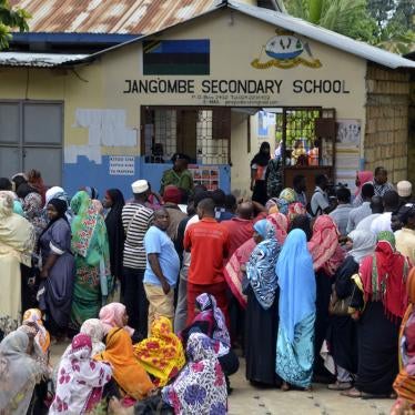 Residents line up to vote before the deadline in Zanzibar, Tanzania.