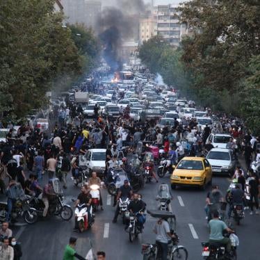Iranian demonstrators in the streets of the capital, Tehran.