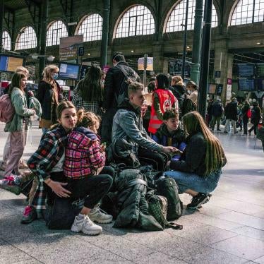 Ukrainian refugees at a Paris train station, Paris, France on April 30, 2022.