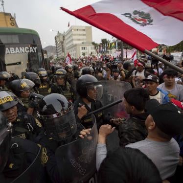 Demonstrators call for early elections after the impeachment of the president of Peru, Pedro Castillo, in Lima, Peru on December 11, 2022.