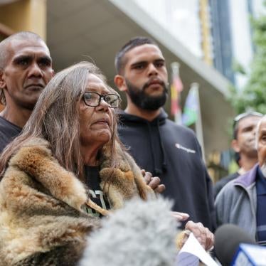 Donna Nelson, the mother of Veronica Marie Nelson, speaks to the media outside the Coroners Court in Melbourne.