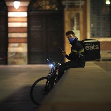 Uber Delivery Biker Waits