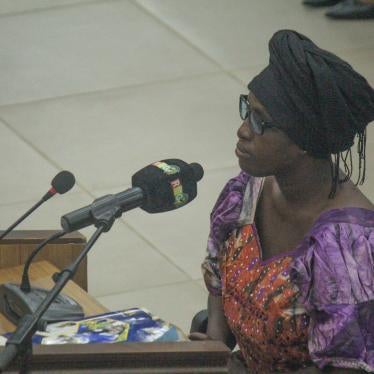 Fatoumata Barry testifying at the trial for the September 28, 2009 Stadium Massacre in Conakry, Guinea.