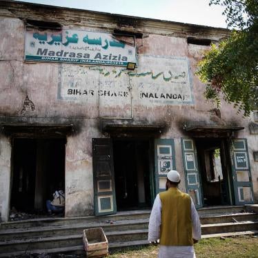 A mob set fire to Madrasa Azizia in Nalanda district of Bihar, India during the Ram Navami festival.