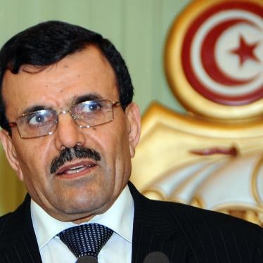 Then-prime minister of Tunisia, Ali Laarayedh, delivers a speech during a news conference in Tunis, February 22, 2013.