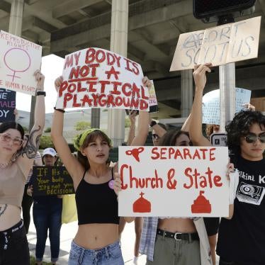 People are protesting during The Bans Off Our Bodies pro-choice rally at the US Federal Court House on July 13, 2022 in Fort Lauderdale, Florida.