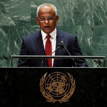 Maldives President Ibrahim Mohamed Solih addresses the UN General Assembly in New York City.