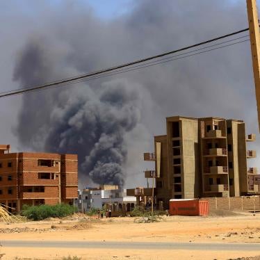 Smoke rises above buildings after an aerial bombing during fighting between the army and the Rapid Support Forces in Khartoum North, Sudan, May 1, 2023.