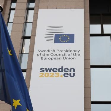 Swedish EU Presidency decorations, Brussels, Belgium, March 1, 2023. 