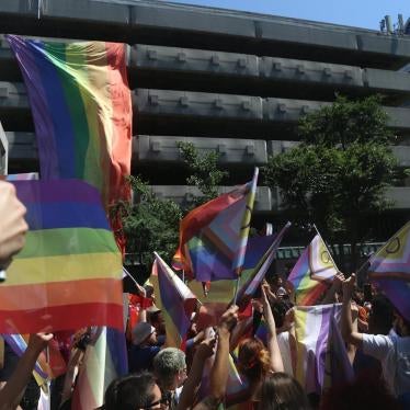 In defiance of a ban on all Pride events in Istanbul and full police lockdown, demonstrators assembled in the backstreets of Nişantaşı neighborhood near Taksim, Istanbul, Turkey, June 25, 2023. 