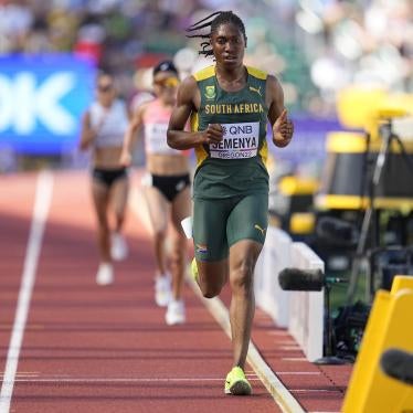 Caster Semenya, of South Africa, competes during a heat in the women's 5000-meter run at the World Athletics Championships, Eugene, Oregon, US, July 20, 2022. 