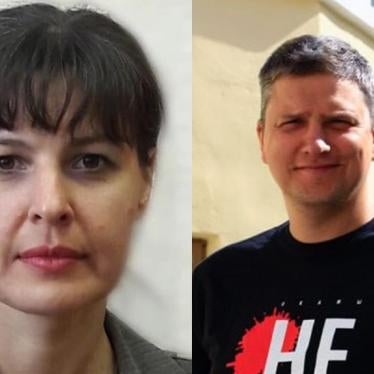 Belarusian lawyer Yulia Yurhilevich (L) and journalist Pavel Mazheika, June 26, 2018.