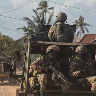 A military convoy of South Africa National Defence Forces in Pemba, Mozambique, August 5, 2021.