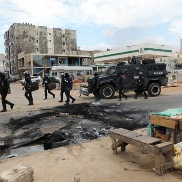 Gendarmes are deployed to calm protests after opposition leader Ousmane Sonko has been detained, in Dakar, Senegal, July 31, 2023. 