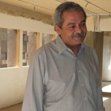 Hesham Kassem in his office under construction in Cairo in 2010. 